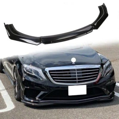 Car Front Bumper Lip Splitters Spoiler Body Kit Glossing Black For Mercedes-Benz - Image 1 of 4