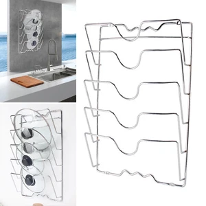 Soporte de pared soporte de tapa soporte de tapa pared soporte de tapa de olla acero inoxidable DHL - Imagen 1 de 9