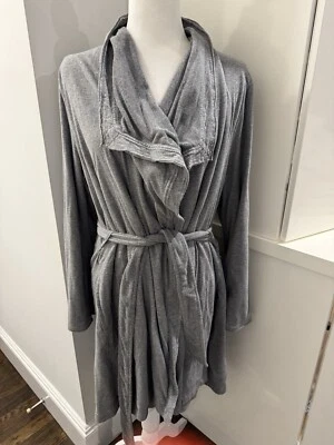 Donna Karen Bata Gris Kimono Algodón Pima Talla XL Corta Íntima Foto 1 de 4