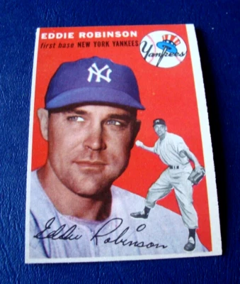 1954 TOPPS #62 EDDIE ROBINSON EX-MT or better  NEW YORK YANKEES  (2) - Image 1 of 3