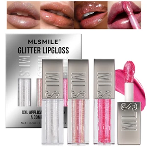 3 PCS Glitter Lip Gloss Set, Hydrating Nourishing Sparkling Plumping Lip Oil, - Picture 1 of 12