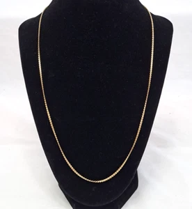 Vintage 18K Gold 1MM Curb Link Chain Necklace Unisex Marked 750 Very Nice! - Picture 1 of 11