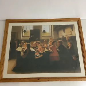 Jacob Taanmann Large Framed Print "When Teachers Back Is Turned" 29"x23" Inches - Picture 1 of 12