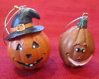 2Pc Pumpkin Halloween Ornaments Witch Smiley Face Heavy High Quality Ceramic