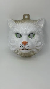 White Cat Mask Rubies Vacu-formed Mask Halloween - Picture 1 of 7