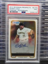 2012 Bowman Chrome Gerrit Cole 1st Prospect Auto Autograph #BCP-86 PSA 9