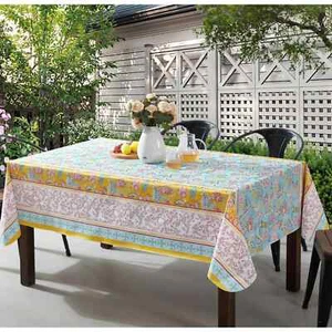 Home Bargains Plus Oval Vinyl Tablecloth w/ Flannel Backing, 60" x 84", Paisley - Picture 1 of 11