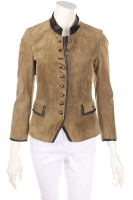 MEINDL Blazer Echt-Leder Schmuck-Knöpfe D 34 khaki LUCA by Trois Pommes - Bild 1 von 4