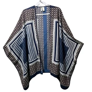 Japna Damen Kimono Strand Cover Up offen Staubtuch blau Boho Urlaub One Size - Bild 1 von 5