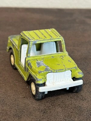 Camioneta pickup Jeep Tootsietoy 1969 vintage verde acero prensado hecha en EE. UU. Foto 1 de 4