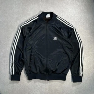 Rare 80s Vintage adidas ATP Track Jacket Black White L USA Made Excellent - Picture 1 of 8