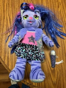 Build A Bear BAB Honey Girls Purple 20" Sings Cat Tiger with outfit microphone - Picture 1 of 4