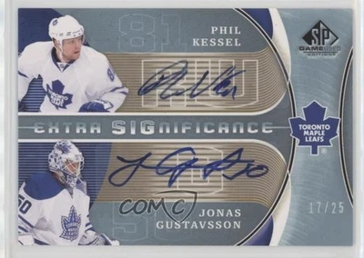 2009-10 SP Game Used Edition 17/25 Phil Kessel Jonas Gustavsson Rookie Auto RC - Image 1 of 3