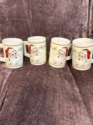 Christmas Mugs Santa Houston Harvest Set Of 4  5” Tall - Image 1 of 4