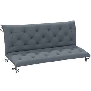 3 Seater Outdoor Seat Pads Bench Swing Chair Cushions for Patio Garden Black - Picture 1 of 11