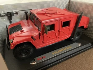 1/18 Maisto Hummer Humvee H1 4 Doors Red New - Picture 1 of 5