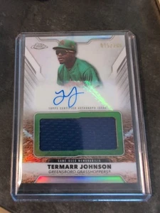 Parche usado juego automático Jumbo 2025 Topps Pro debut Termarr Johnson cromado #'d/200 - Imagen 1 de 3