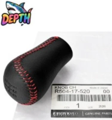 Mazda R504-17-520 00 RX-7 FD3S Negro Rojo Puntada Cuero Cambio OEM Perilla OEM Foto 1 de 4