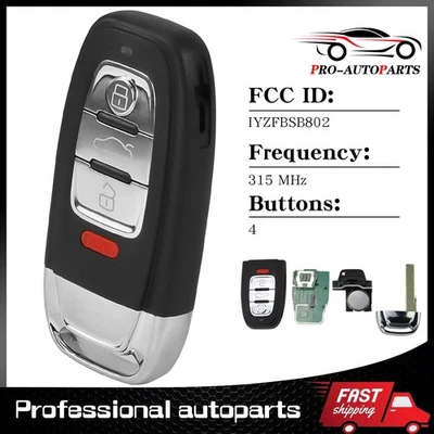 Mando a distancia Prox llave de coche inteligente de 4 botones para Audi A4 A5 Q5 2009 - 16 IYZFBSB802 Foto 1 de 4