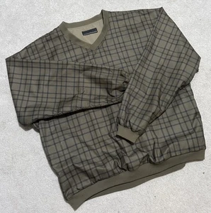 Forresters Outerwear Reversible Pullover Men 2XL V-Neck Vest OD Green Plaid Golf - Picture 1 of 14