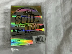 Sufix Performance Braid - Lo-Vis Green 30 lb Test - 100 yards Fishing Line - Picture 1 of 3
