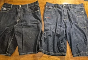 2 Paar Vintage FUBU Y2K Jeans Cargo Shorts Größe 42 - Bild 1 von 23