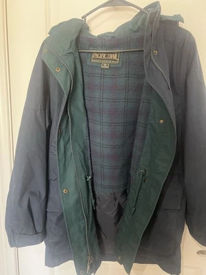 Pacific Trail Vintage Zip/Snap Removable Hooded Lined Jacket Men’s Small Blue - Image 1 of 4