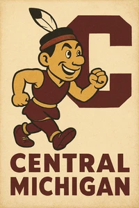 Q Central Michigan NCAA College Mascot Logo Poster Wall Decor 12x8in Metal Sign - Picture 1 of 1