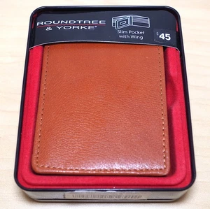 Nueva billetera de bolsillo delgada de cuero para hombre con ala Roundtree y Yorke precio de venta sugerido por el fabricante $45 - Imagen 1 de 3