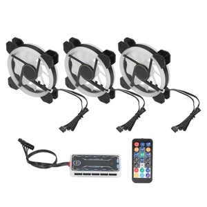 3Pcs RGB Case Fan 120mm Super Quiet RGB Multiple Light Modes Shockproof Design - Picture 1 of 12