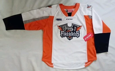 Camiseta de hóquei nova com etiquetas CCM OHL CHL FLINT FIREBIRDS TAMANHO MENINOS G/XL - Imagem 1 de 4