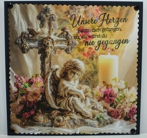 Hecho a mano, tarjeta duelo condolencia ángel cruz vela tarjeta de duelo - Imagen 1 de 1