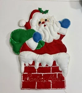 Medias de fieltro navideño lentejuelas de Papá Noel vintage soporte para correo bucilla? - Imagen 1 de 7