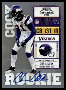 2010 Playoff Contenders Rookie Ticket Auto Chris Cook #12 - Picture 1 of 2