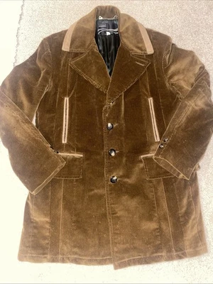 Chaqueta Chaquetón Cuello Pana Borde Tostado Marrón Raro De Colección (Hombres - 42) Foto 1 de 3