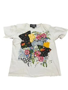 Camiseta estilo retazos pintada a mano ropa limitada ropa vintage - Imagen 1 de 8