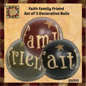 Decorative Balls Faith, Family or Friends, Including Ring to display Ball - Picture 1 of 3