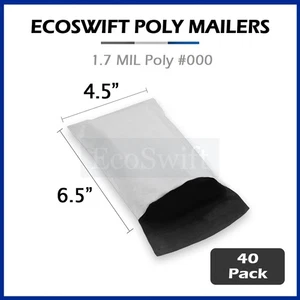 40 - 6.5 x 4.5 EcoSwift Small Poly Mailers Shipping Envelopes Self Seal Bags - Picture 1 of 5