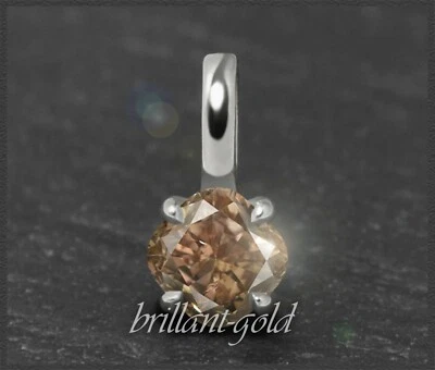 Diamant 585 Gold Damen Anhänger mit 0,42 ct, Cognac Champagner, VS; Gleiter NEU - Bild 1 von 4