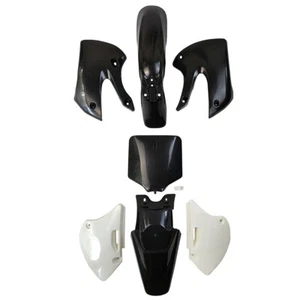 5 Black+2 White Full Fender Plastic Fairings Body Kits For Motorcycle Moped Bike - Picture 1 of 13