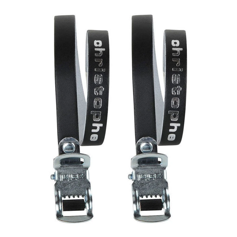 Black Leather Zefal Christophe 516 Leather Toe Clip Pedal Straps Retro - Image 1 of 1