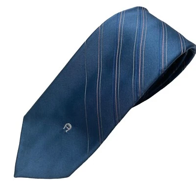 Corbata vintage Etienne Aigner para hombre corbata azul seda rayas oficina preppy Foto 1 de 4