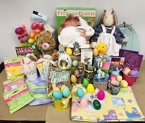 Huge Vintage - Modern Easter Holiday Decor Lot Bunnies Eggs Table Decor & More - Picture 1 of 9