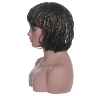 Pelucas trenzadas sintéticas micro caja Bob pelucas trenzadas para mujeres negras con flequillo  Foto 1 de 4