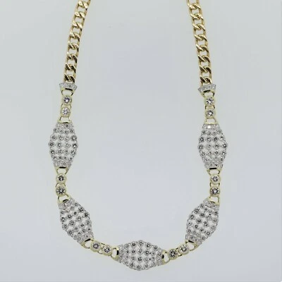 Collar gargantilla de eslabones de diamantes de oro multicolor de 18 quilates de 7,90 quilates Foto 1 de 4