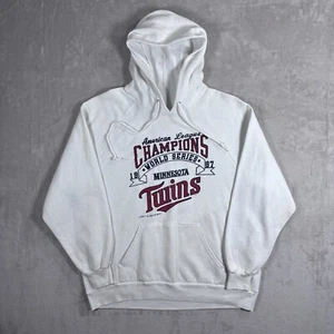 Vintage Minnesota Twins Hoodie Sweatshirt Size Large 1987 World Series MLB USA - Picture 1 of 12