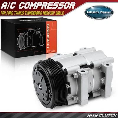 A/C Compressor with Clutch for Ford Taurus Thunderbird Mercury Sable Cougar FS10 - Image 1 of 4