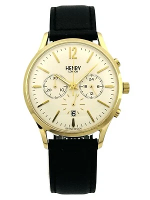 Relógio masculino Henry London HL41.CS.0018 Westminster cronógrafo mostrador branco dourado - Imagem 1 de 4