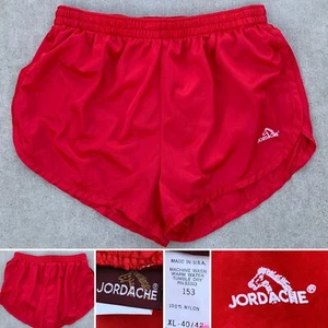Vintage Jordache Nylon Running Shorts Short Shorts 70s 80s 1980s Red Mens XL - Picture 1 of 24