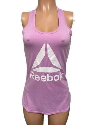 Camiseta sin mangas Reebok rosa espalda deportiva capa S túnica gimnasio entrenamiento ropa atlética y2K vintage Foto 1 de 3
